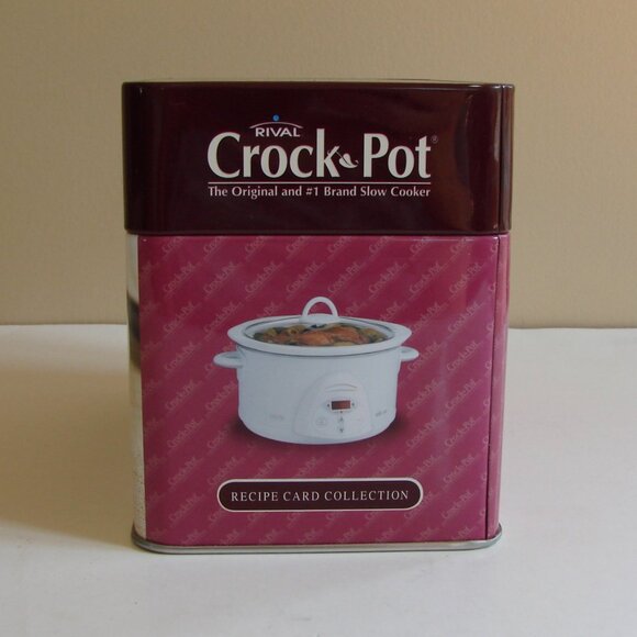 Crock Pot Recipe Cards in Tin Container Slow Cooker Cookbook - Picture 4 of 9